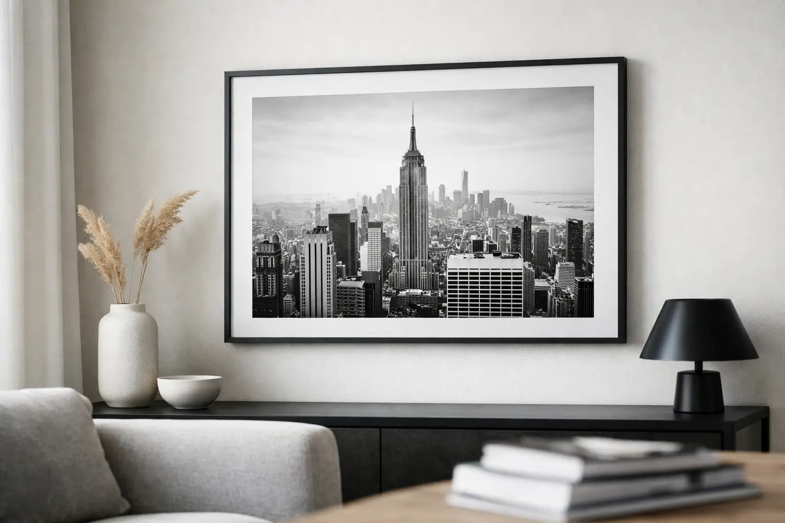 Une affiche décorative en noir et blanc