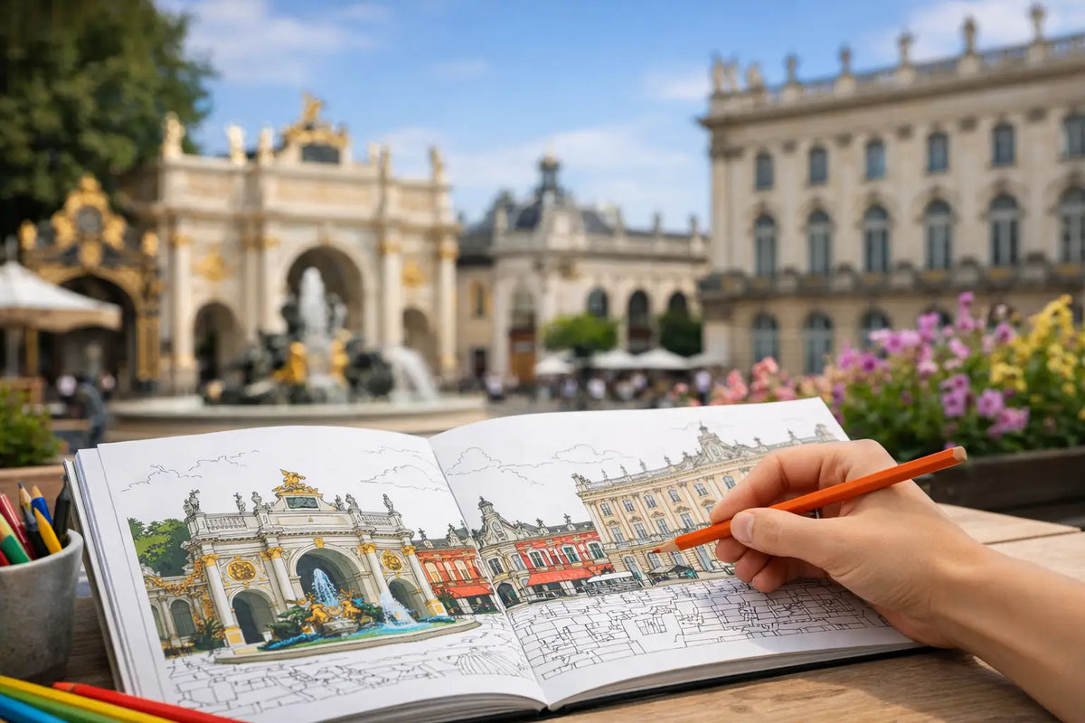 Un cahier de coloriage autour de Nancy