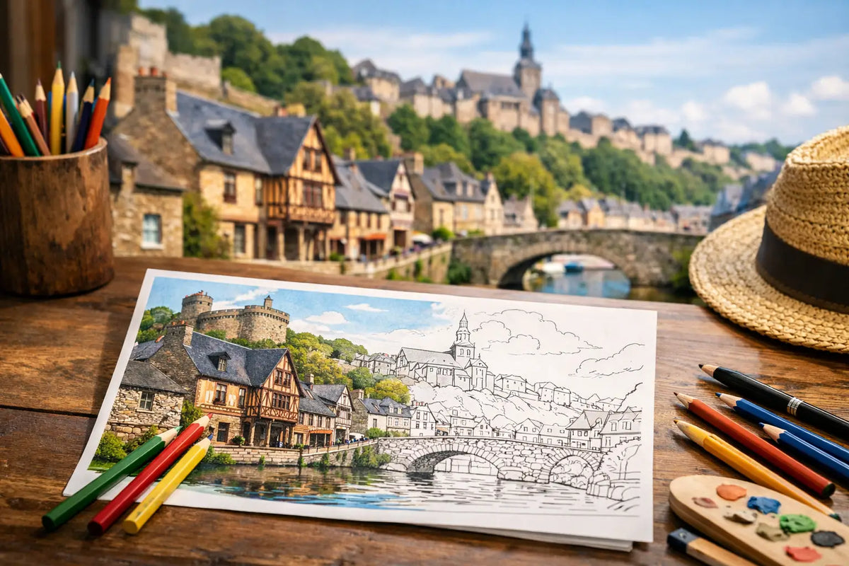 Cahier de coloriage Dinan, la ville à colorier