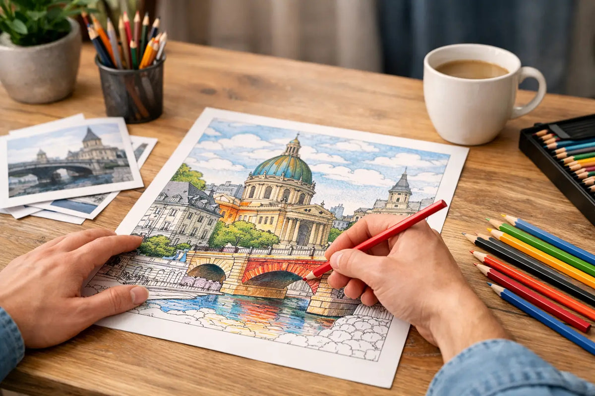 Un coloriage pour adulte pour célébrer votre ville