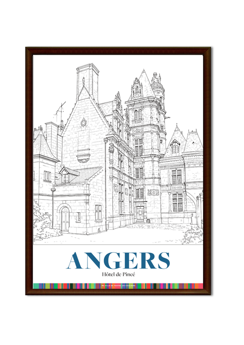 Hôtel de Pincé - Angers - Coloriage