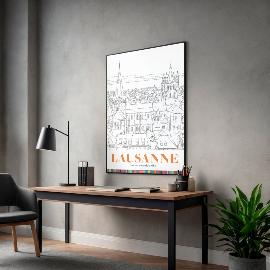 Lausanne - Vue aérienne de la ville XXL