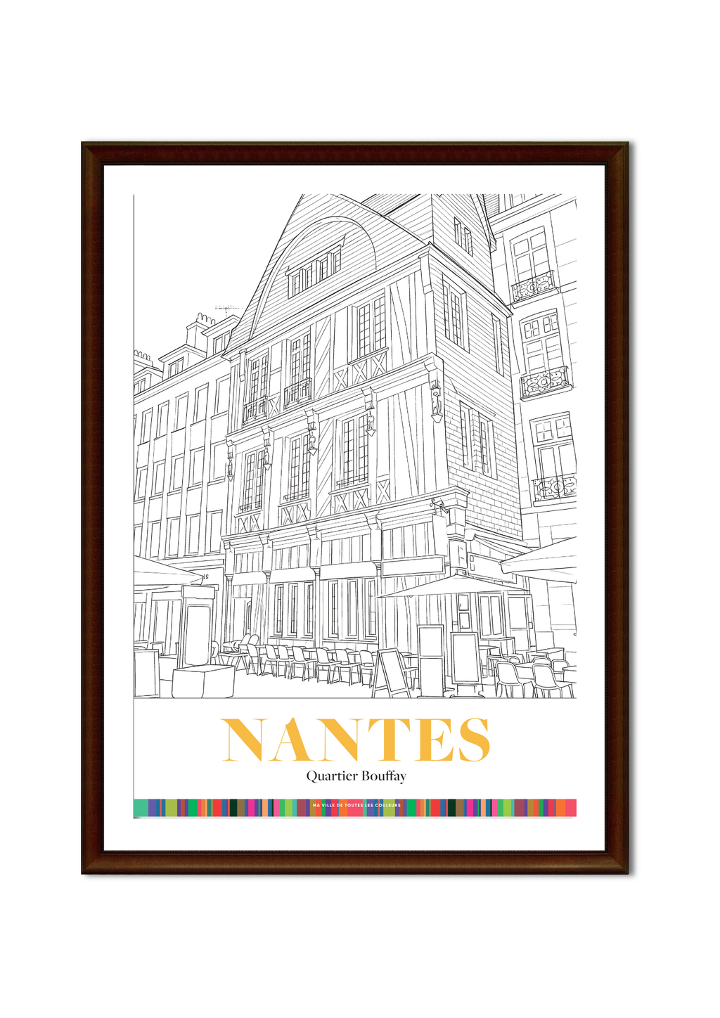 Nantes - Quarter Bouffay - Coloriage