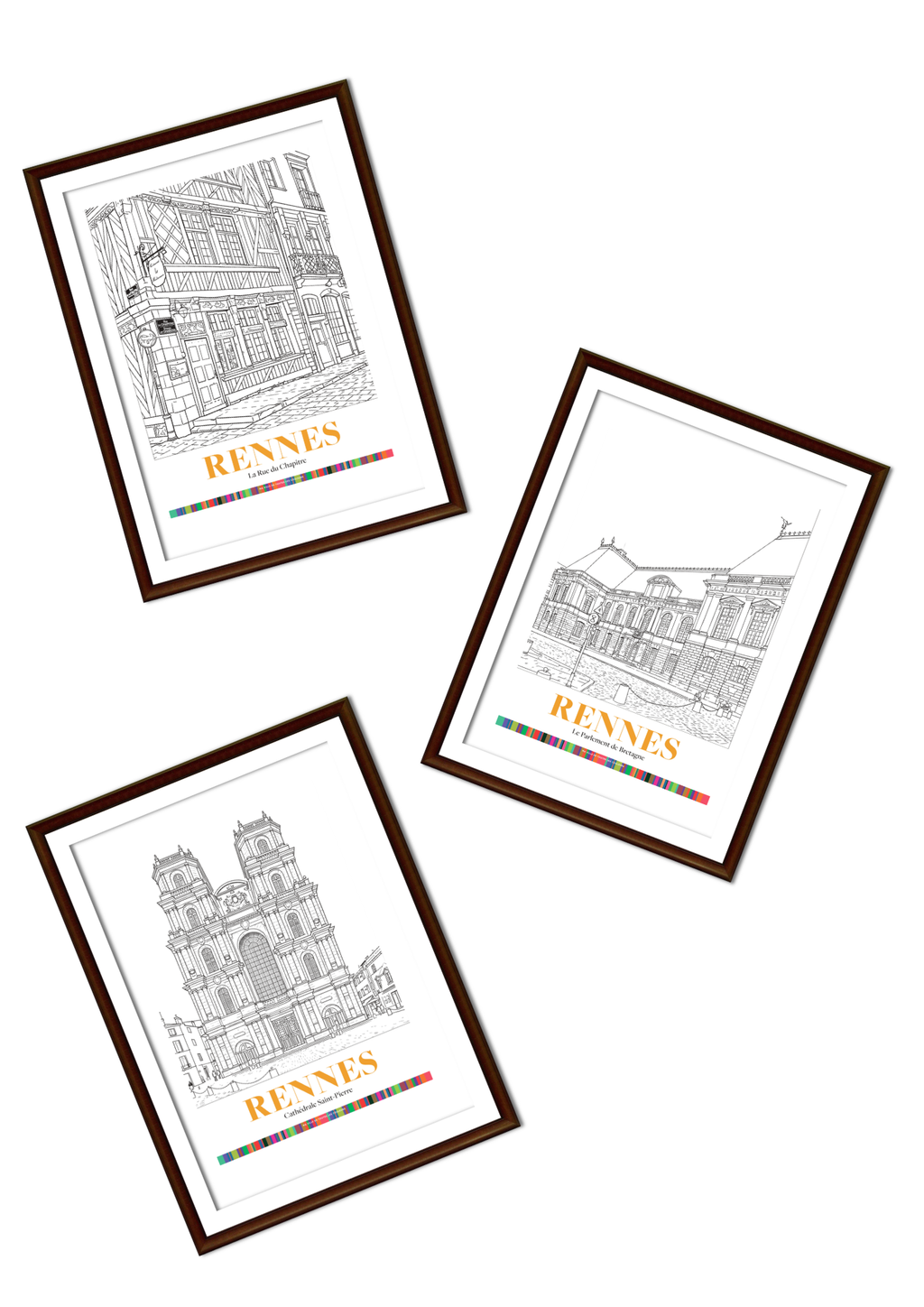 Pack 3 Affiches Rennes