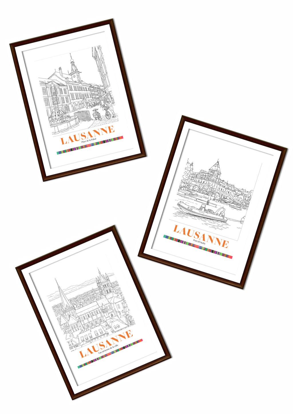 Pack 3 Affiches Lausanne
